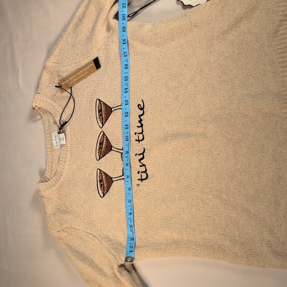 Nicole Miller Espresso Martini Crew Neck Sweater Size Med - Picture 6 of 10